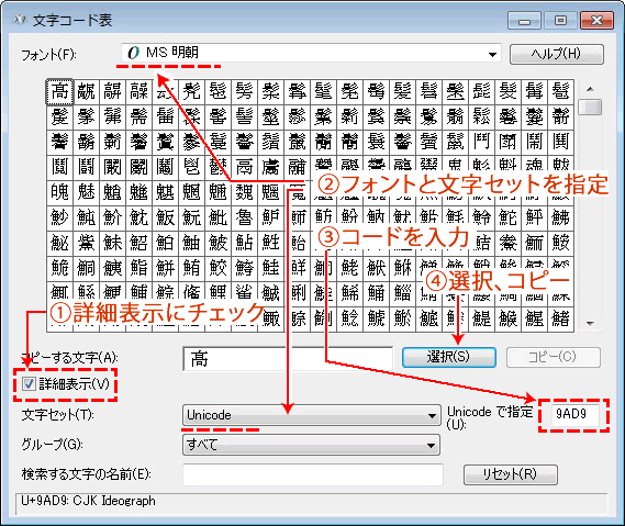 文字コード表